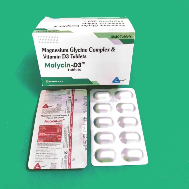 Malycin : Magnesium Glycine Complex & Vitamin D3 Tablets
